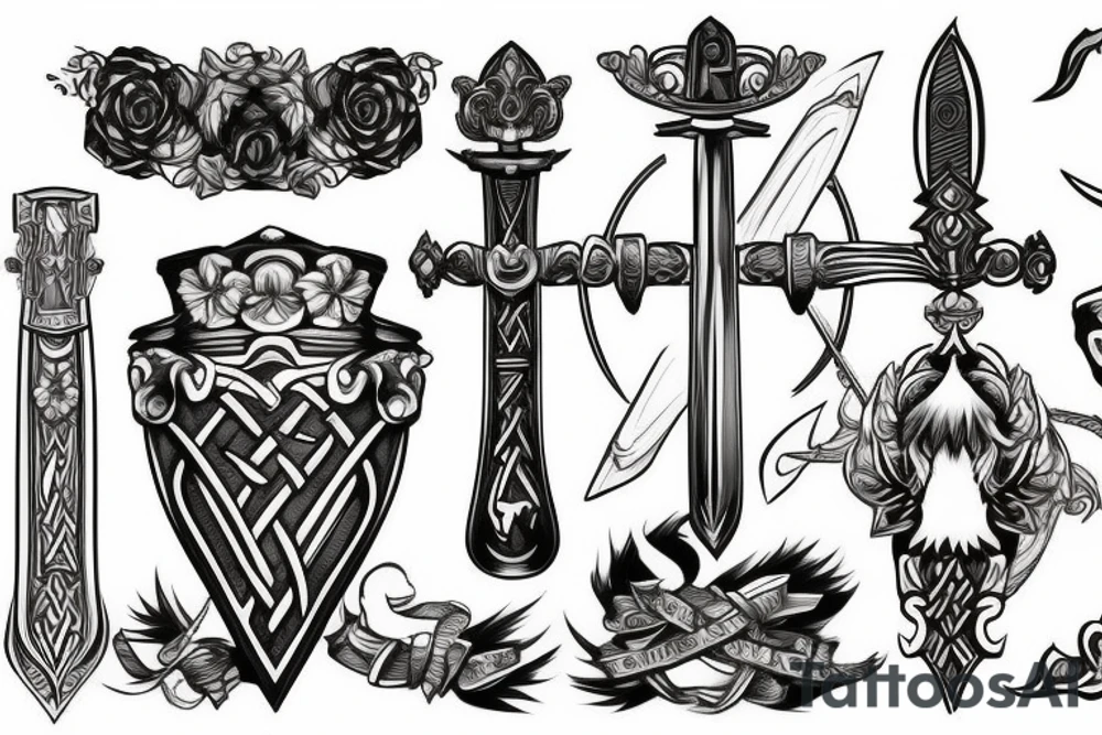 irish sword tattoo idea