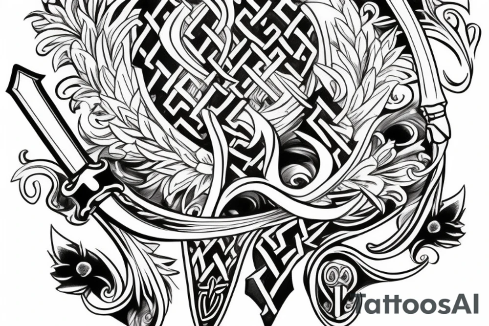 irish sword tattoo idea