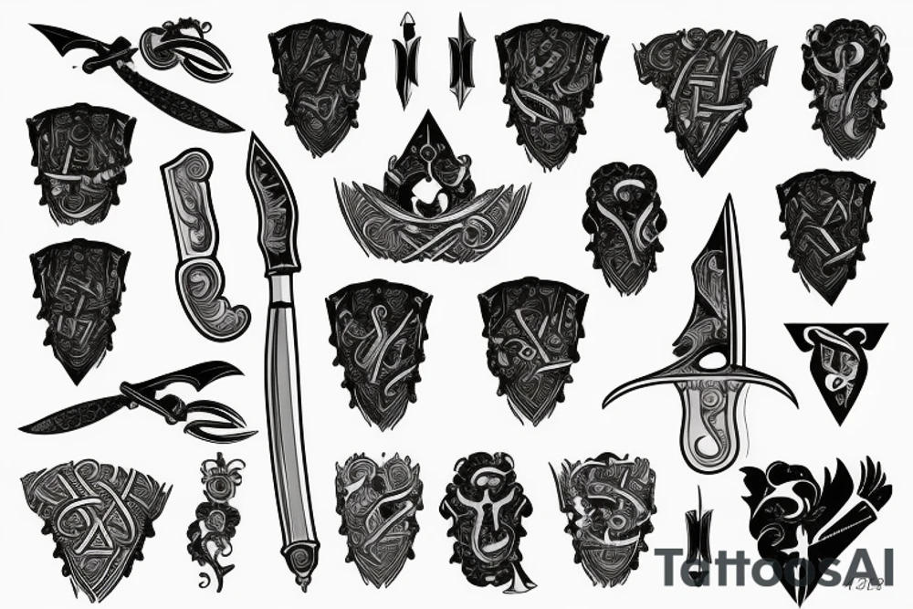 irish knife tattoo idea