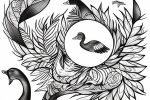 Goose sitting in a tree tattoo idea