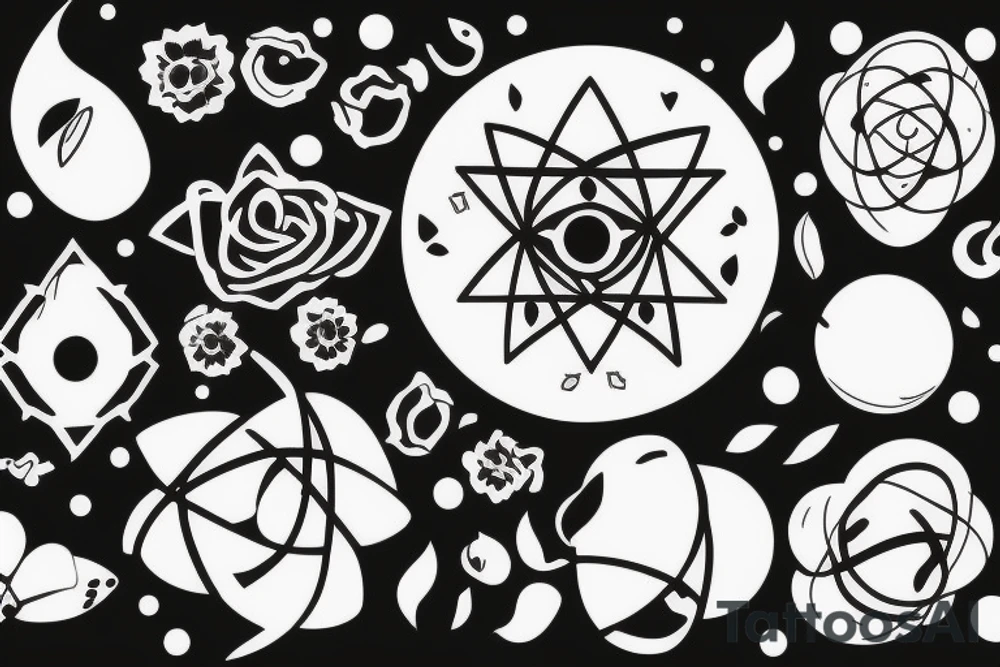 delicate with female symbol in negative space, atoms tattoo idea delicate with female symbol in negative space, atoms tattoo idea
