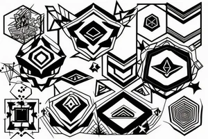hexagonal line ambush tattoo idea