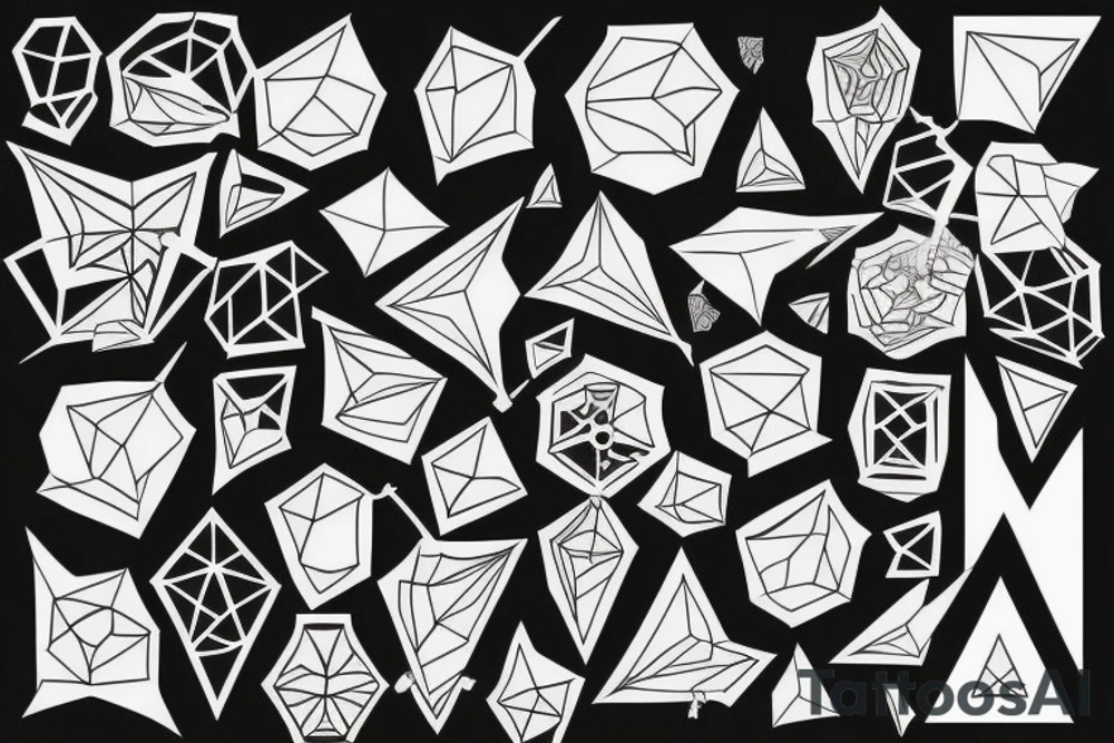 hexagonals in line tattoo idea