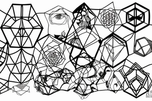 hexagonals in line tattoo idea