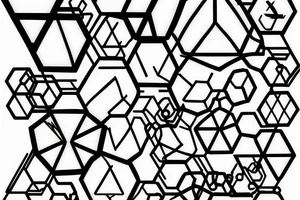 hexagonals in line tattoo idea