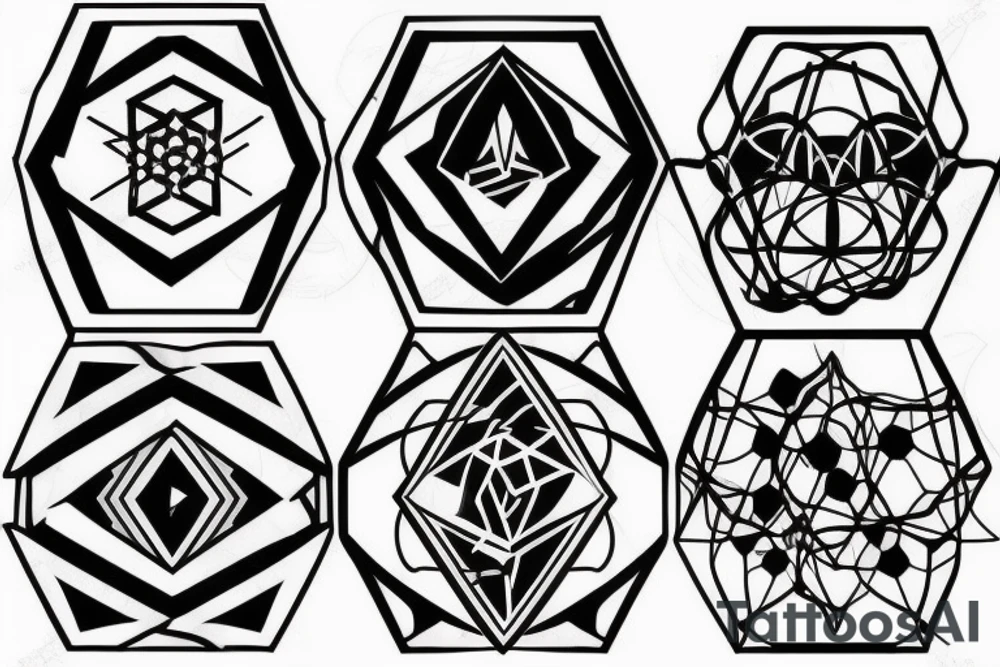 technogenical hexagonal tattoo idea