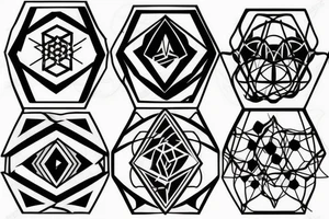 technogenical hexagonal tattoo idea