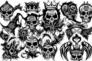 Demon Skull With Crown Design tattoo idea