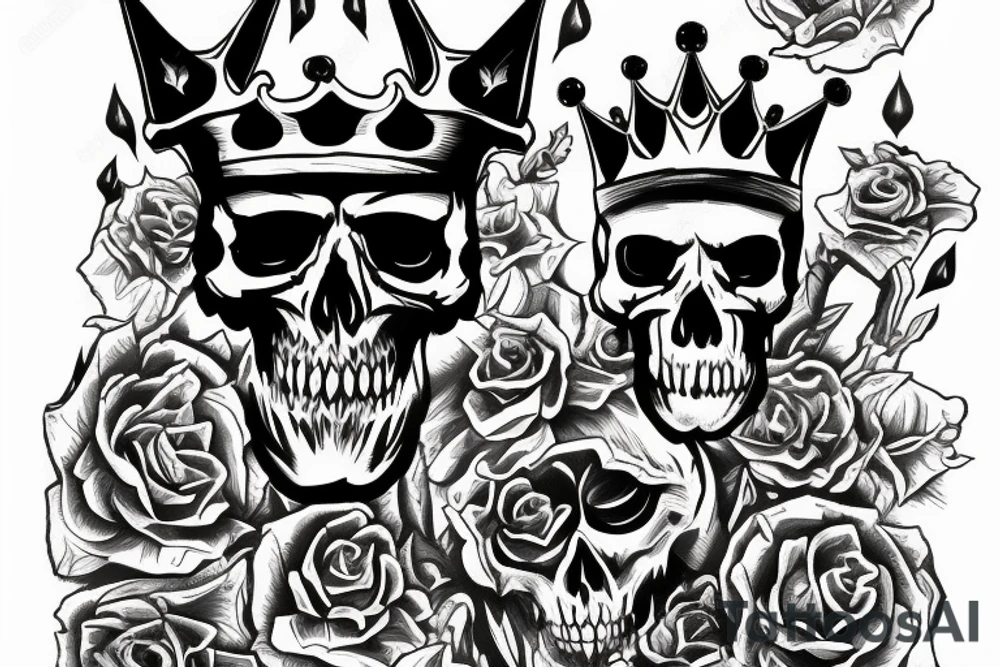 Demon Skull With Crown Design tattoo idea