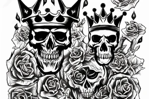 Demon Skull With Crown Design tattoo idea