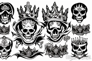 Demon Skull With Crown tattoo idea