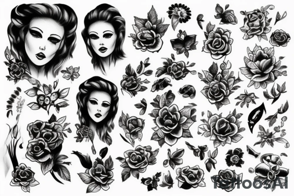 Голова ворона на щеках tattoo idea