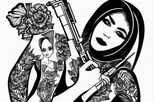 Iranian woman with AK47 tattoo idea