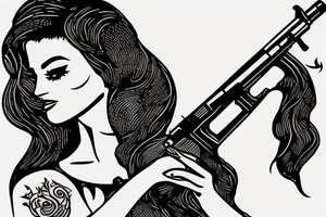 Iranian woman with AK47 tattoo idea
