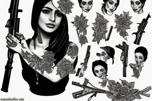 Iranian woman with AK47 tattoo idea