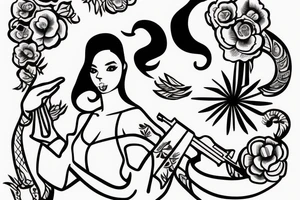Iranian woman with AK47 tattoo idea