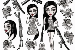 Iranian woman with AK47 tattoo idea