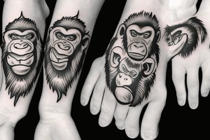 Monkey with name Kurt tattoo idea