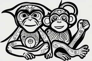 Monkey with word Kurt tattoo idea