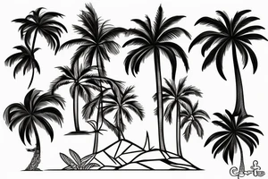 a design involving a palm tree and a maple tree tattoo idea