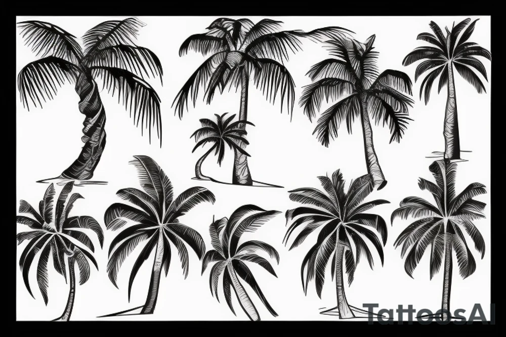 a design involving a palm tree and a maple tree tattoo idea