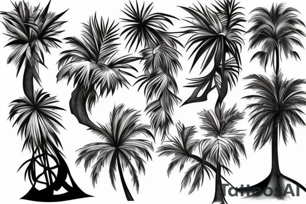 a design involving a maple tree and a palm tree tattoo idea