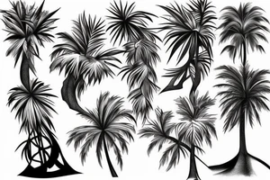 a design involving a maple tree and a palm tree tattoo idea