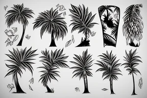 a design involving a maple tree and a palm tree tattoo idea