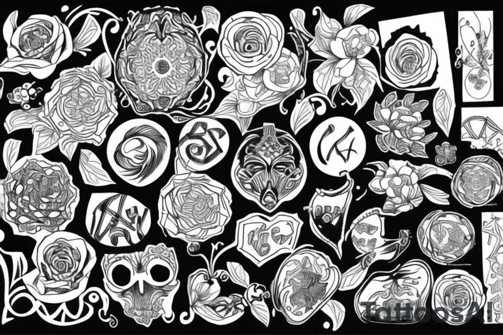 Black patterns tattoo idea