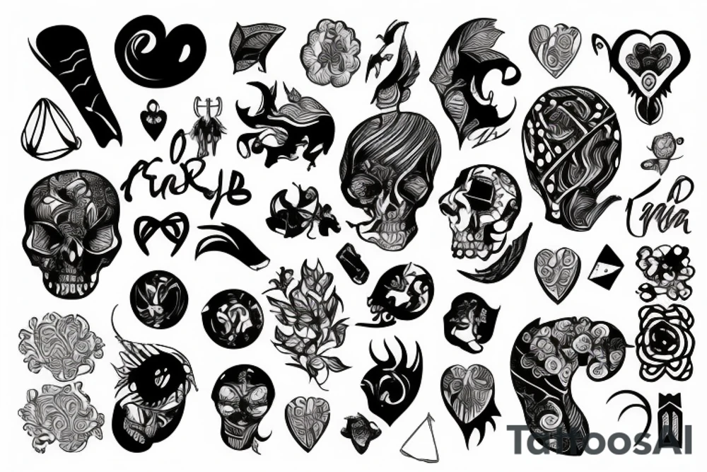 Black patterns tattoo idea