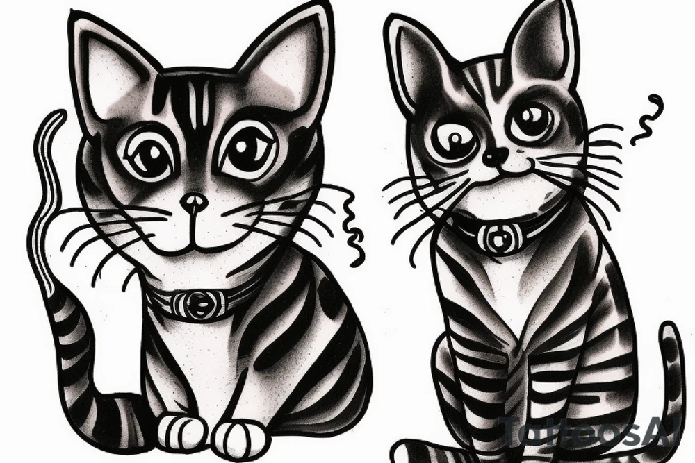 Funny cat smoking weed tattoo idea