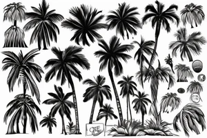a palm tree drawn in the style of ay jackson tattoo idea