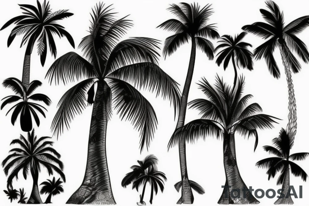a palm tree drawn in the style of ay jackson tattoo idea