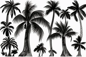 a palm tree drawn in the style of ay jackson tattoo idea