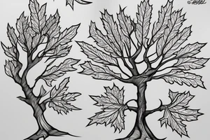 a maple tree drawn in the style of ay jackson tattoo idea