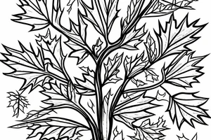 a maple tree drawn in the style of ay jackson tattoo idea