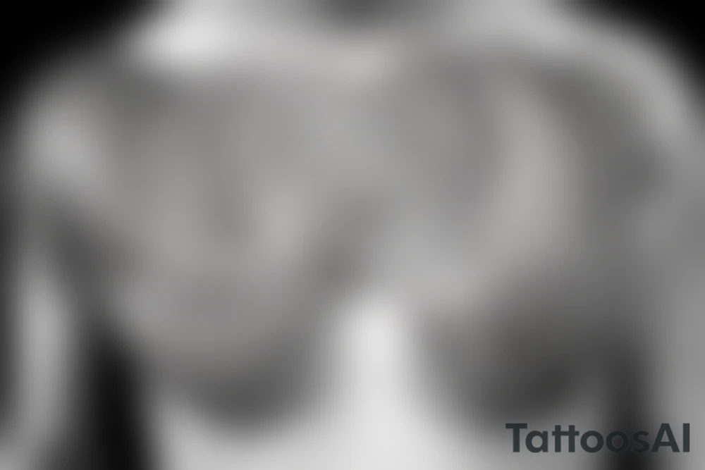 greek themed chest piece covering whole of chest tattoo idea