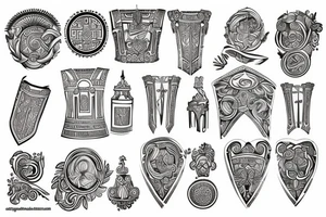 anchient greek themed chest piece tattoo idea