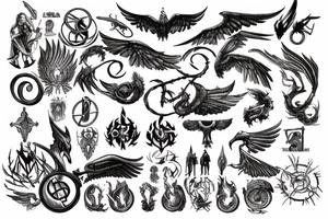 Symbols coming out of a book, name of the wind, hunger games, Harry Potter, mistborn, lightbringer tattoo idea
