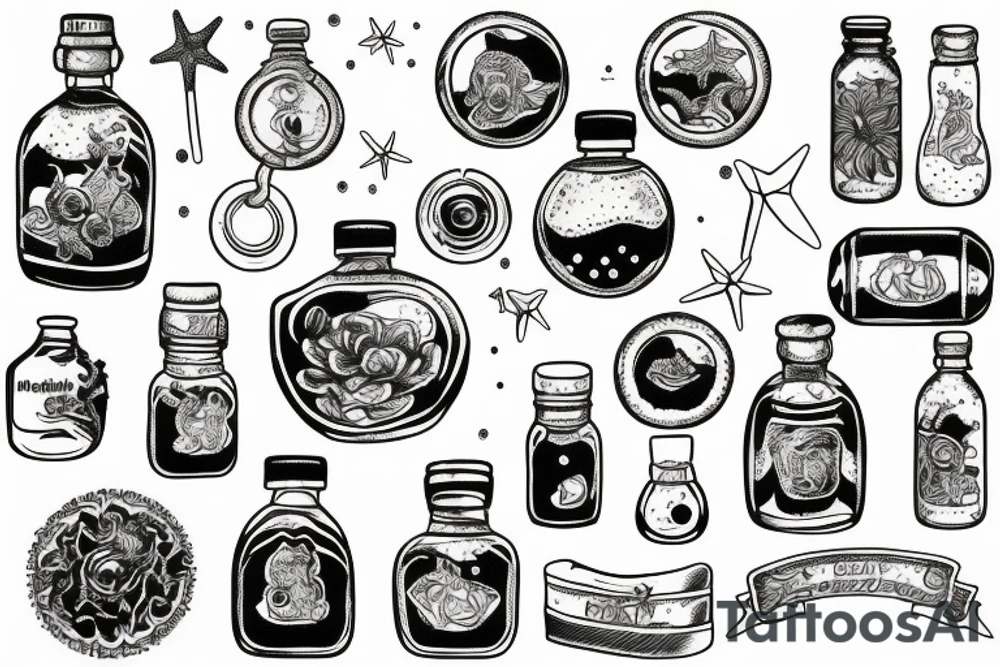 north sea in a bottle tattoo idea