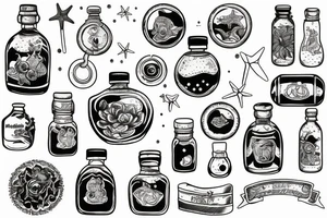 north sea in a bottle tattoo idea