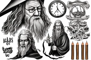 Gandalf smoking an letters in the smoke "All we have to decide is what to do with the time that is given us" tattoo idea