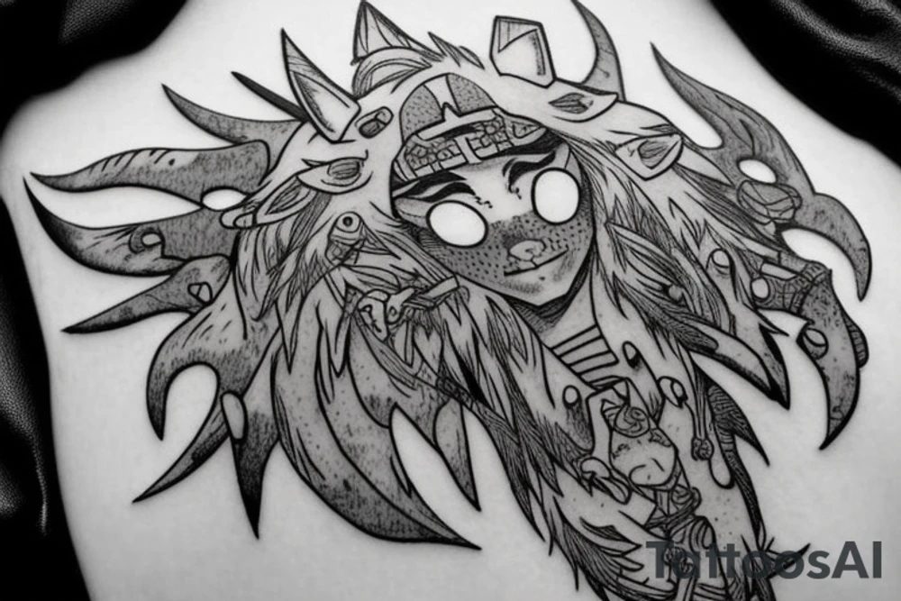 Princess mononoke tattoo idea