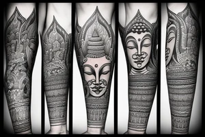 half shiva half buddha sitting tattoo idea