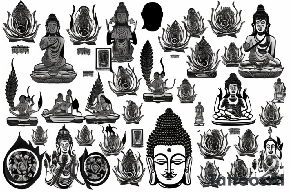 shiva and buddha tattoo idea