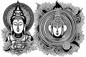 shiva and buddha tattoo idea