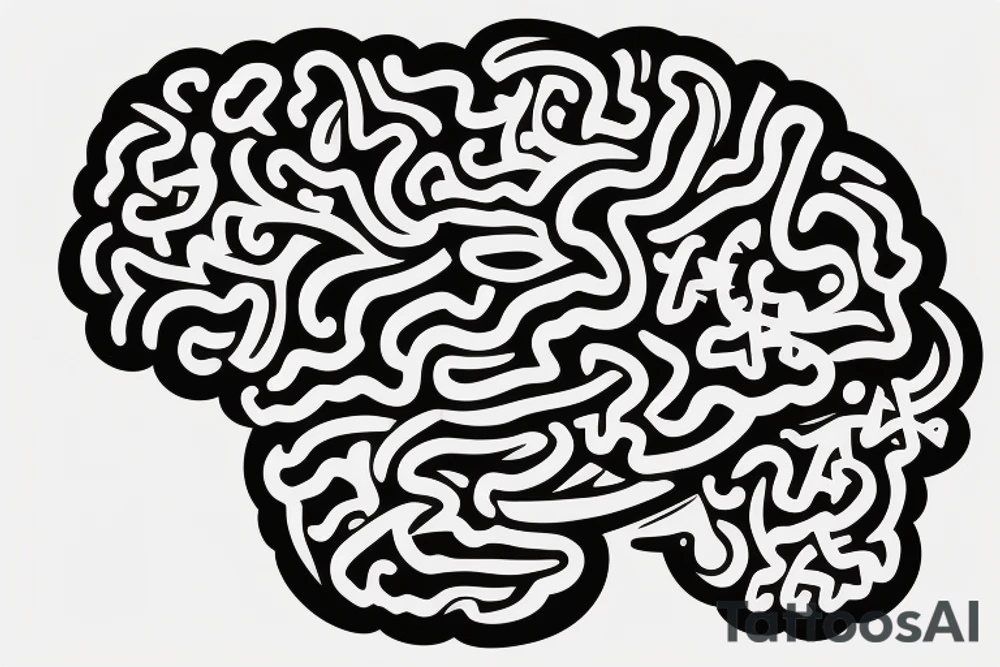 Brain with sword going through it tattoo idea