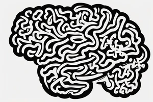 Brain with sword going through it tattoo idea