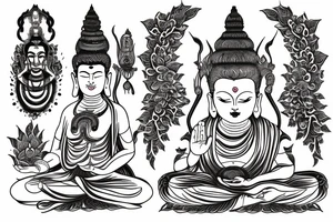 shiva and buddha tattoo idea