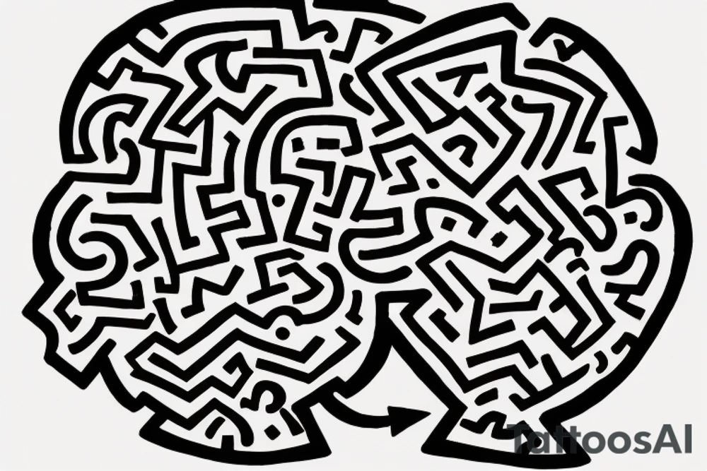 Brain with sword going through it tattoo idea